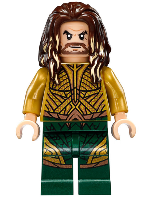 LEGO Minifigure-Aquaman - Dark Brown Long Hair-Super Heroes / Justice League-sh429-Creative Brick Builders